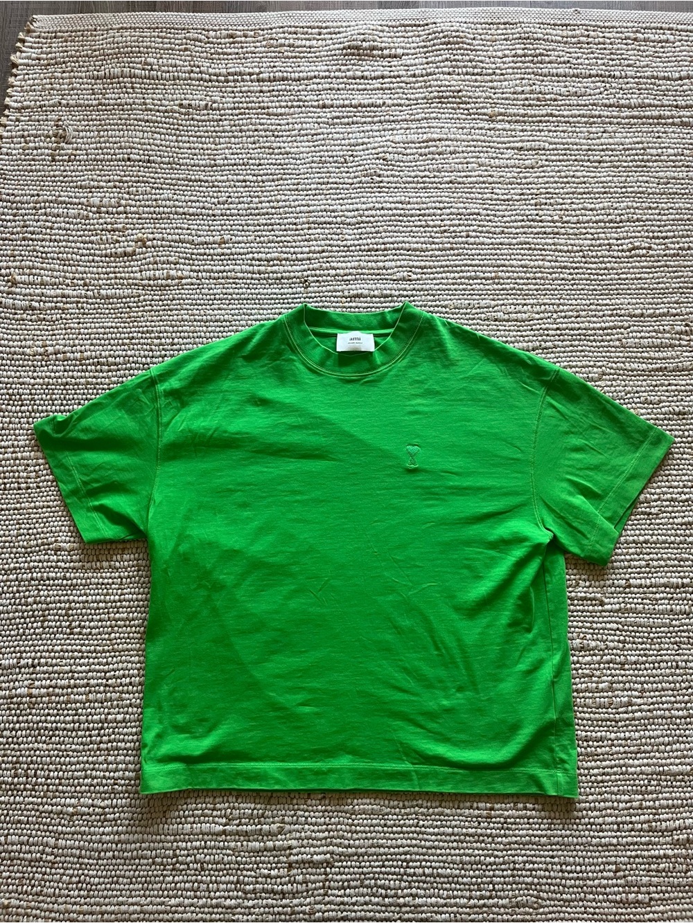 Ami Alexandre Mattiussi Green Logo Crewneck Tee